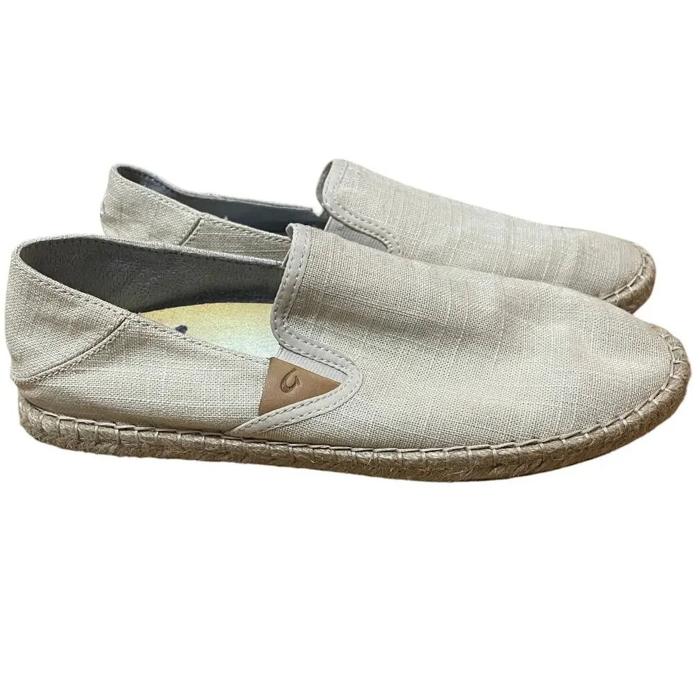 OluKai Kaula Pa'a Kapa Womens 8 Espadrille Slip On Shoes Kapa‎ Shell 20449-2020